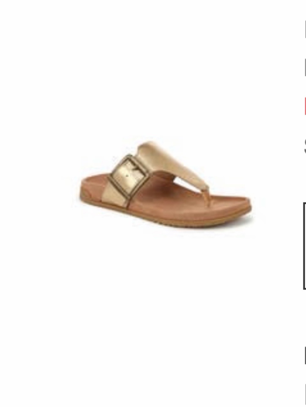 Women’s Metallic Gold Thong Sandal with Buckle Emma flip flop